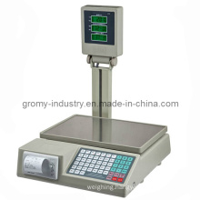 Electronic Digital Price Computing Scale with Printer with Pole Display